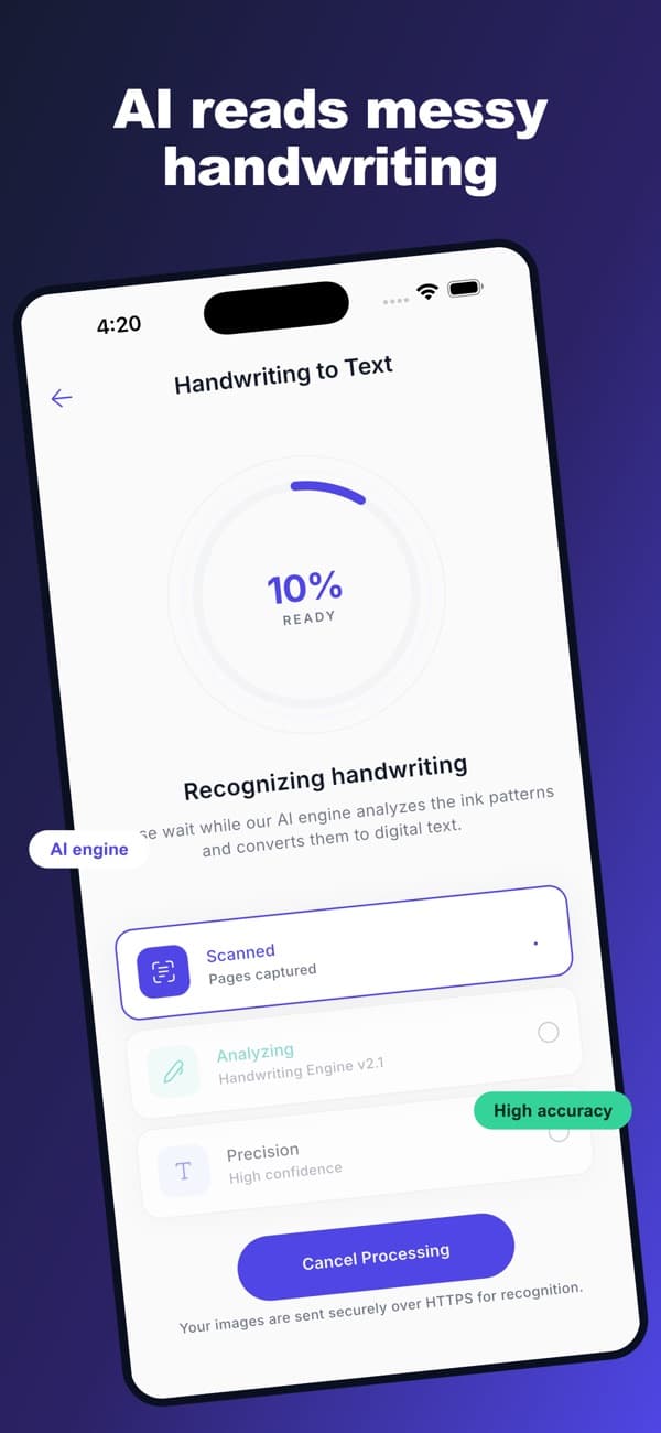 Handwriting to Text screenshot